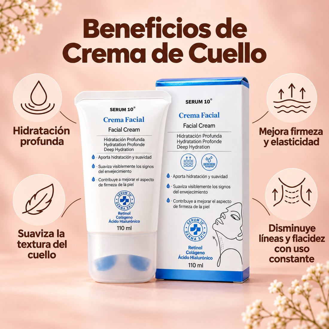 Crema Reafirmante para Cuello con Masajeador · Serum 10