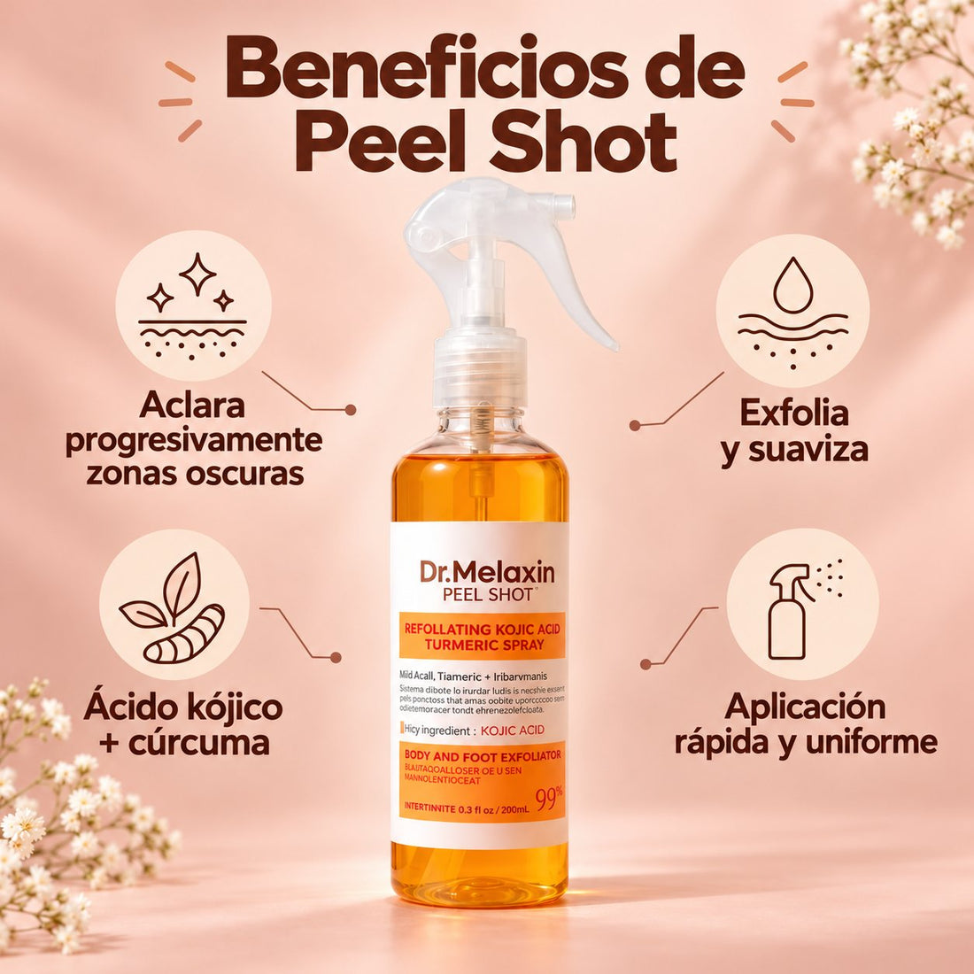 Peel Shot Spray Aclarante Corporal · Dr. Melaxin