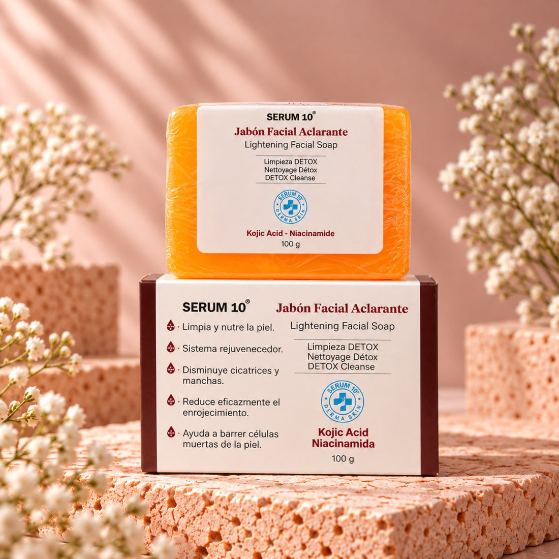 Jabón Facial Aclarante con Ácido Kójico · Serum 10