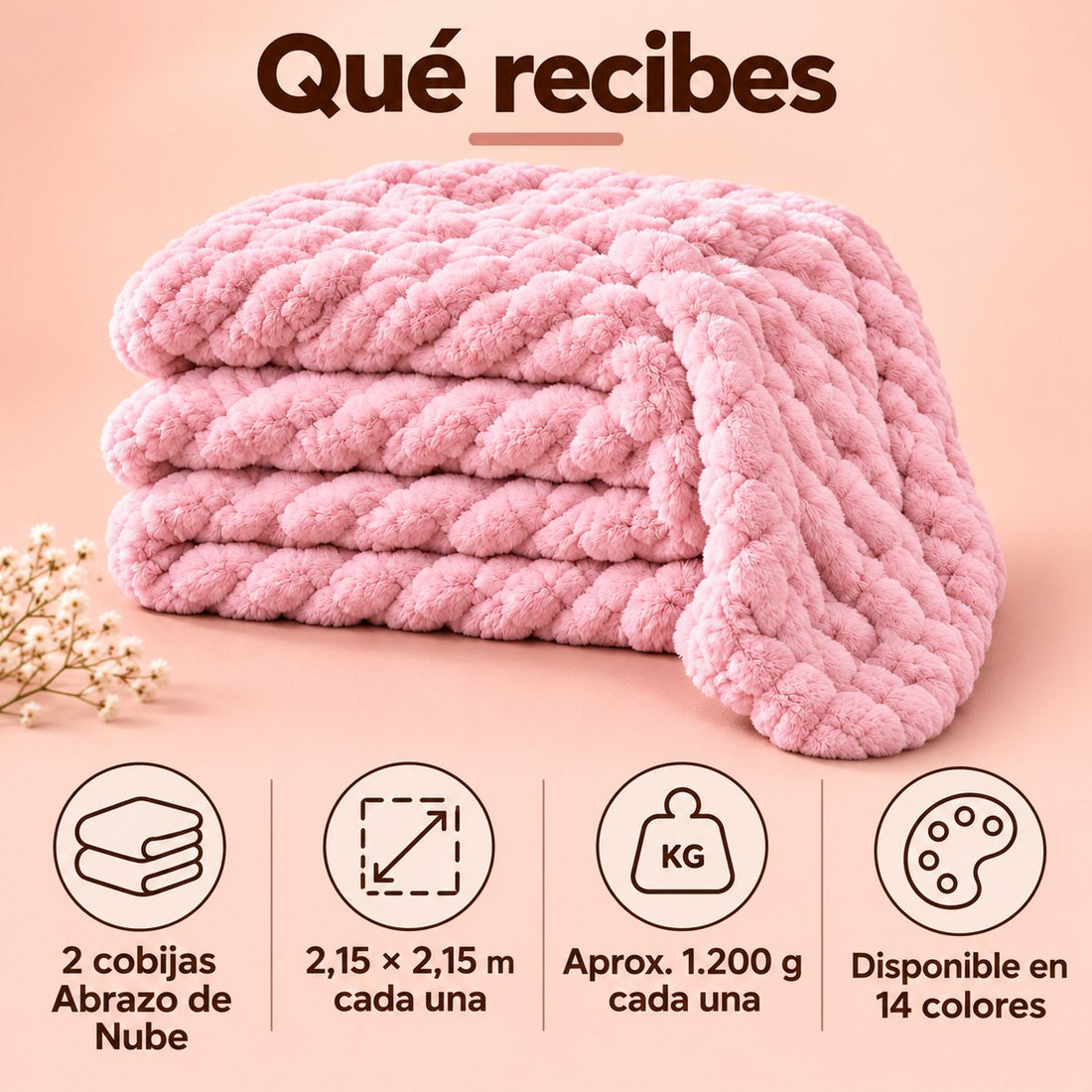 Cobija Abrazo de Nube Tipo Piel de Conejo – Textura Burbuja | Incluye 2 Cobijas