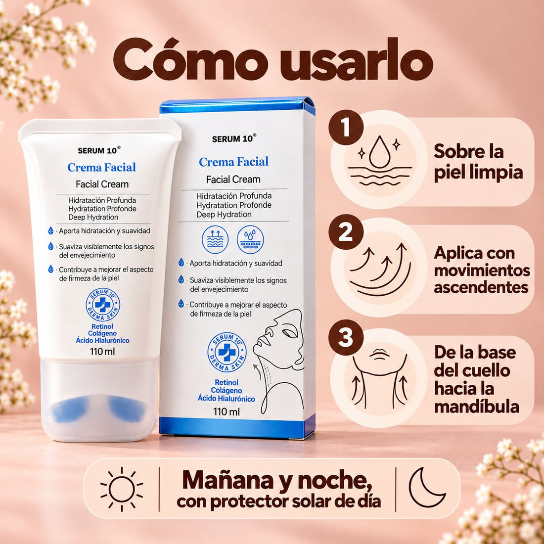 Crema Reafirmante para Cuello con Masajeador · Serum 10