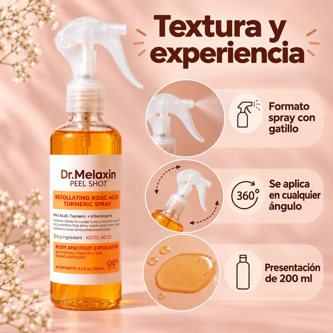 Peel Shot Spray Aclarante Corporal · Dr. Melaxin